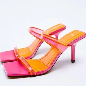 ZARA Square Toe Strappy Sandals